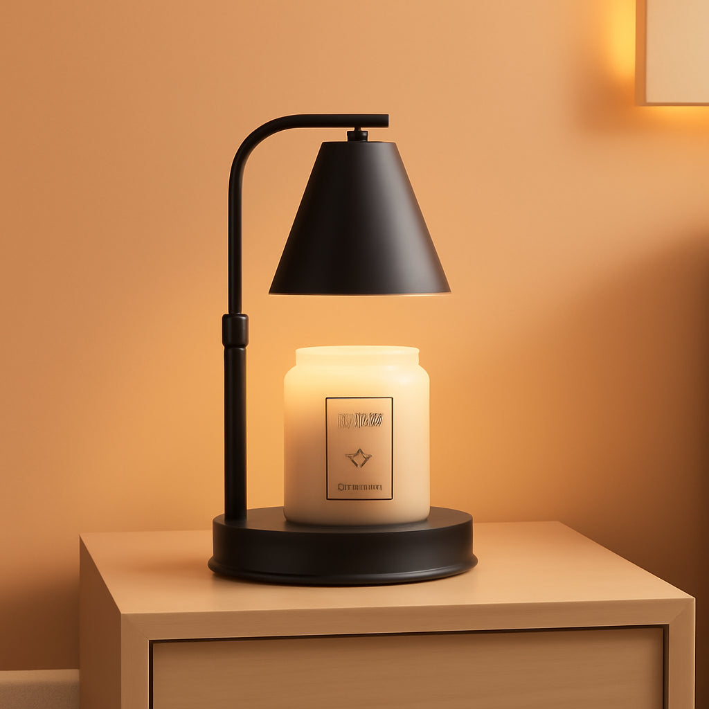 Candle Warmer Lamp Adjustable Height Black Metallic