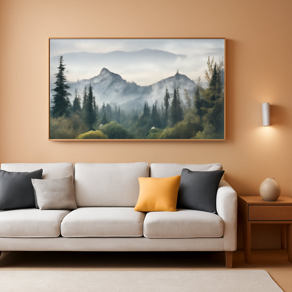 Wood Framed Canvas Wall Art 20x40 Land scape Abstract