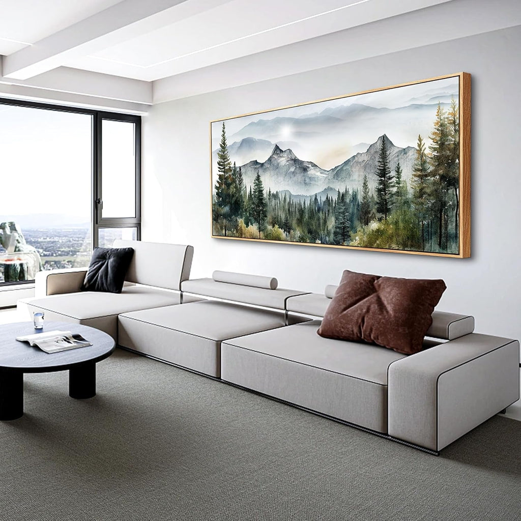 Wood Framed Canvas Wall Art 20x40 Land scape Abstract